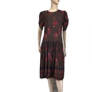 Vintage B.G.B Ltd. floral print midi dress short sleeve